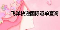 飛洋快遞國際運單查詢(飛揚快遞)
