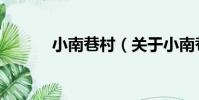 小南巷村(關于小南巷村簡介)