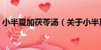小半夏加茯苓湯(關于小半夏加茯苓湯簡介)