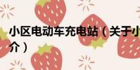 小區電動車充電站(關于小區電動車充電站簡介)