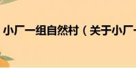 小廠一組自然村(關于小廠一組自然村簡介)