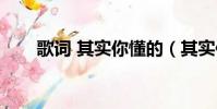 歌詞 其實你懂的(其實你懂我歌詞)