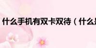 什么手機有雙卡雙待(什么是雙卡雙待手機)
