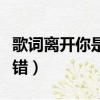 歌詞離開你是傻是對是錯（離開你是傻是對是錯）