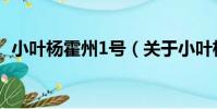 小葉楊霍州1號(關于小葉楊霍州1號簡介)