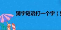 猜字謎語打一個字(猜字謎語)
