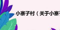 小寨子村(關于小寨子村簡介)