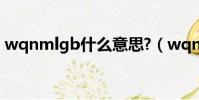 wqnmlgb什么意思?(wqnmlgb什么意思)