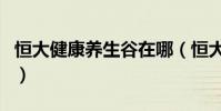恒大健康養生谷在哪(恒大養生谷在什么地方)