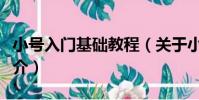 小號入門基礎教程(關于小號入門基礎教程簡介)