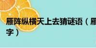 雁陣縱橫天上去猜謎語(雁陣縱橫天上去打一字)