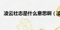 凌云壯志是什么意思啊(凌云壯志的意思)