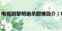 電視劇黎明絕殺劇情簡介(電視劇黎明絕殺)