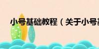小號基礎教程(關于小號基礎教程簡介)