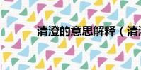 清澄的意思解釋(清澄的意思)