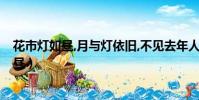 花市燈如晝,月與燈依舊,不見去年人,淚濕春衫袖(花市燈如晝)