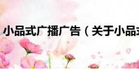 小品式廣播廣告(關于小品式廣播廣告簡介)