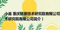 小善 重慶環保技術研究院有限公司(關于小善 重慶環保技術研究院有限公司簡介)