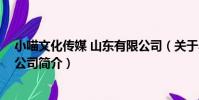 小喵文化傳媒 山東有限公司(關于小喵文化傳媒 山東有限公司簡介)