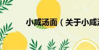 小咸湯面(關于小咸湯面簡介)