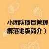 小團隊項目管理 全圖解落地版（關于小團隊項目管理 全圖解落地版簡介）