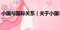小國與國際關系(關于小國與國際關系簡介)