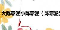 大陳意涵小陳意涵(陳意涵為什么叫陳大發)