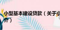 小型基本建設貸款(關于小型基本建設貸款簡介)