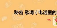 秘密 歌詞(電話里的秘密歌詞)