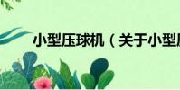 小型壓球機(關于小型壓球機簡介)