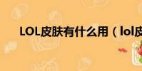 LOL皮膚有什么用(lol皮膚有什么用)