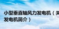 小型垂直軸風力發電機(關于小型垂直軸風力發電機簡介)