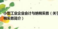 小型工業企業會計與納稅實務(關于小型工業企業會計與納稅實務簡介)