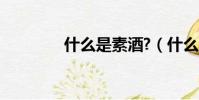什么是素酒?(什么是素酒)