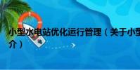 小型水電站優化運行管理(關于小型水電站優化運行管理簡介)