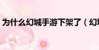 為什么幻城手游下架了(幻城怎么不更新了)