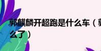 郭麒麟開超跑是什么車(郭麒麟 我開跑車怎么了)