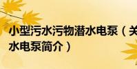 小型污水污物潛水電泵(關于小型污水污物潛水電泵簡介)