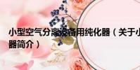 小型空氣分離設備用純化器(關于小型空氣分離設備用純化器簡介)