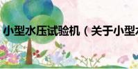小型水壓試驗機(關于小型水壓試驗機簡介)