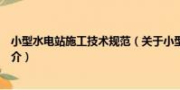 小型水電站施工技術規范(關于小型水電站施工技術規范簡介)