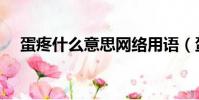 蛋疼什么意思網絡用語(蛋疼什么意思)