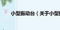 小型振動臺(關于小型振動臺簡介)