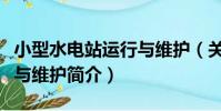 小型水電站運行與維護(關于小型水電站運行與維護簡介)