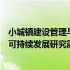 小城鎮建設管理與可持續發展研究（關于小城鎮建設管理與可持續發展研究簡介）