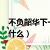 不負韶華下一句是什么?（不負韶華下一句是什么）