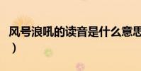 風號浪吼的讀音是什么意思(風號浪吼的讀音)