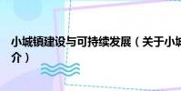 小城鎮建設與可持續發展(關于小城鎮建設與可持續發展簡介)