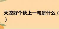天涼好個秋上一句是什么(天涼好個秋的意思)