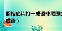 照相底片打一成語非黑即白(照相底片 打一成語)